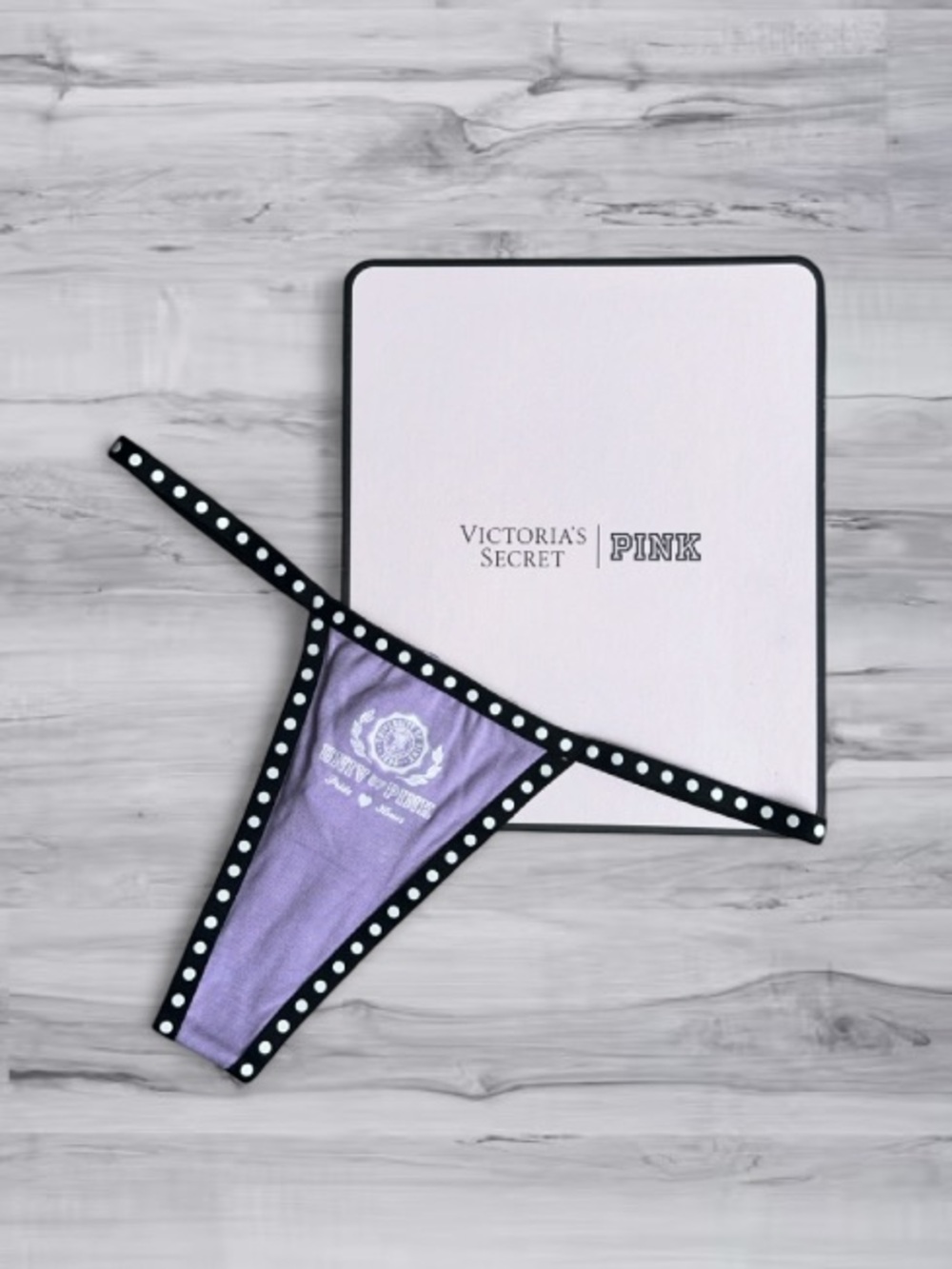🆕💟 PINK University Pride 🤍 Honor Y2K Time Capsule Thong Victoria’s Secret NWT